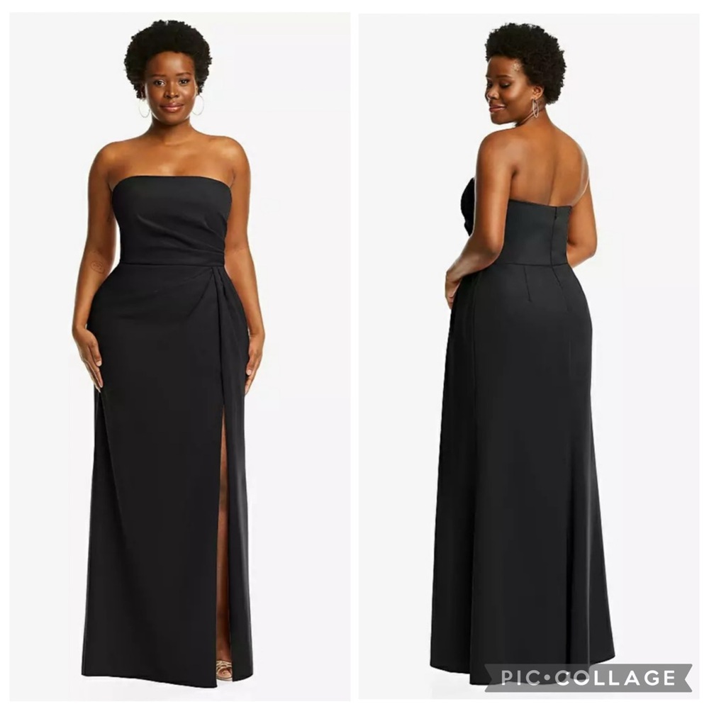 After Six Lissa 6873 Strapless Pleated Crepe Gown‎ Black 20